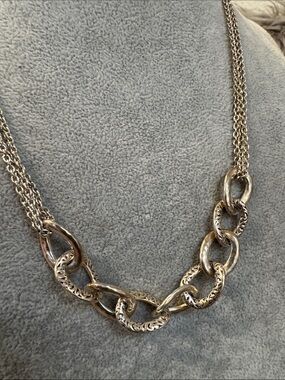 Lois Hill Silver Chain Link Statement Necklace